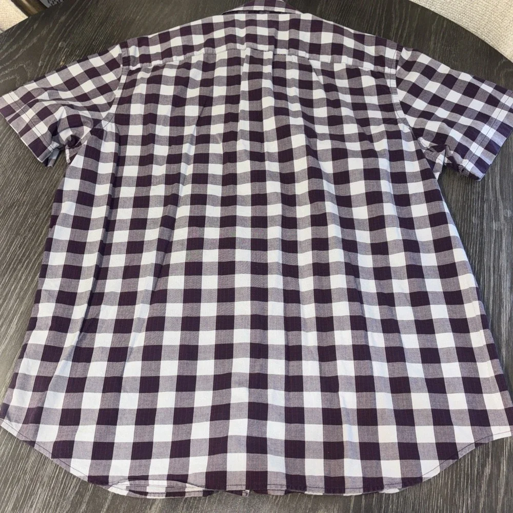 BANANA REPUBLIC MENS BUTTON UP SOFT WASH TAILORED SLIM FIT‎ SHIRT L PURPLE PLAID